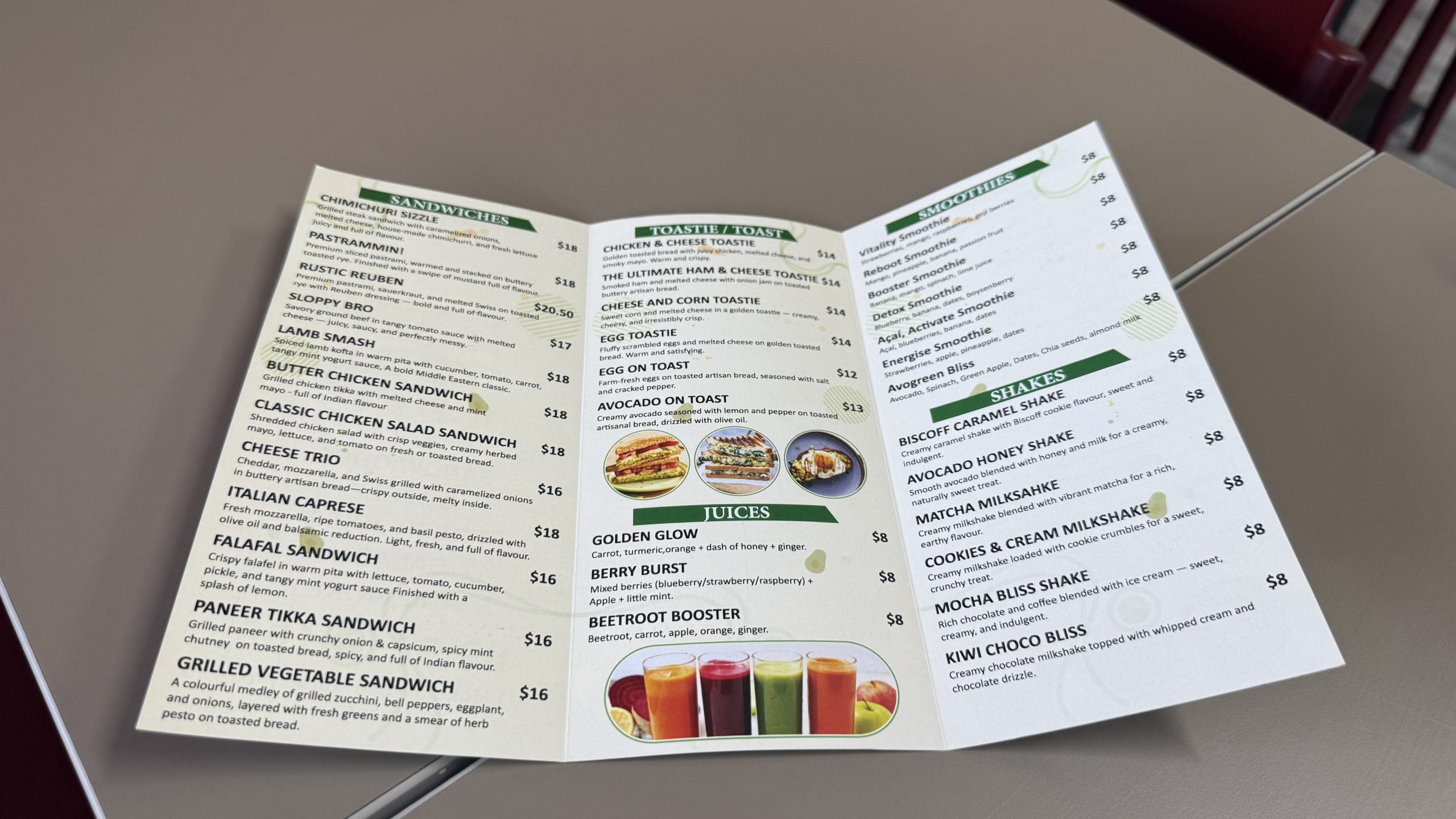 The Sandwichery Menu - An Avid Traveller