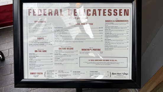 Federal Delicatessen Menu - An Avid Traveller
