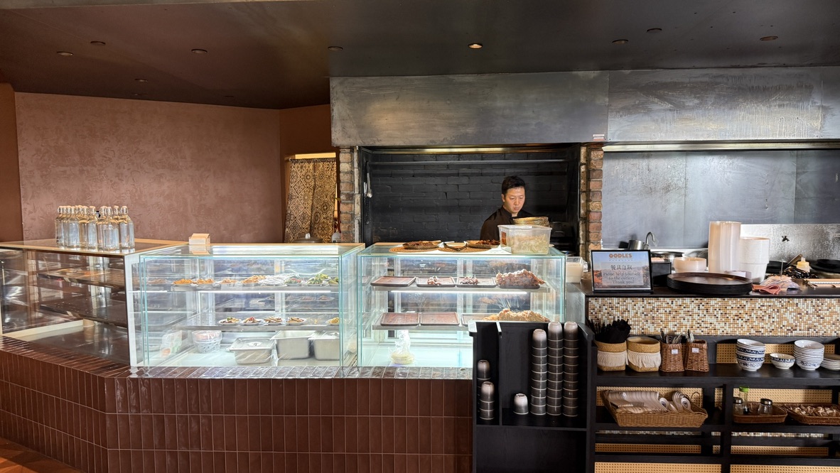 Outside view of Oodles Uyghur Chinese Halal Restaurant at Westfield Newmarket Kitchen 